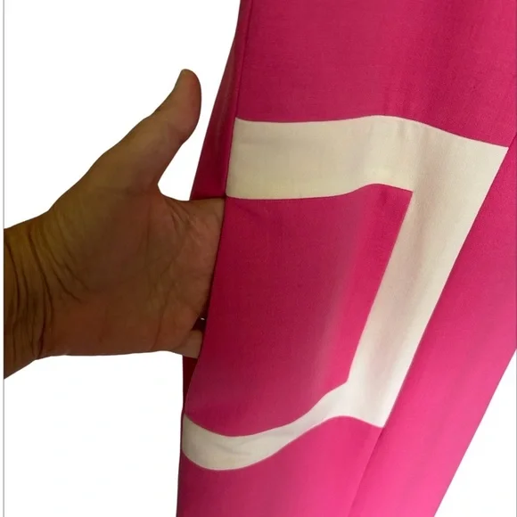 J. McLaughlin Pink Sheath Stretch Wool Blend Pockets Excellent Size 14 - Picture 3 of 6